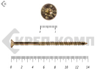 Саморезы Конструкционные, потай Torx, желтый цинк  6.0х140 мм ПРОФИ HIMTEX (10 шт)