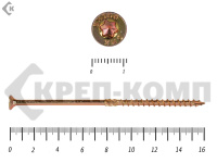 Саморезы Конструкционные, потай Torx, желтый цинк  6.0х160 мм (100 шт) 