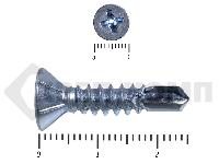 Саморез потай, цинк 5.5 x 25 сверло, DIN 7504P Малая фасовка (50шт)