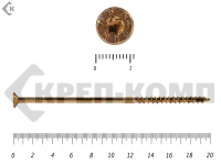 Саморезы Конструкционные, потай Torx, желтый цинк  6.0х200 мм ПРОФИ HIMTEX (100 шт)