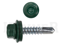 Саморез кровельный 5,5х25 RAL6005, тёмно-зелёный Kn KENNER (250шт) Фасовка
