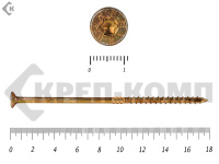 Саморезы Конструкционные, потай Torx, желтый цинк  6.0х180 мм ПРОФИ HIMTEX (100 шт)