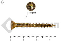 Саморезы Конструкционные, потай Torx, желтый цинк  4.5х 35 мм (200 шт) 