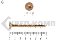 Саморезы Конструкционные, потай Torx, желтый цинк  6.0х 70 мм ПРОФИ HIMTEX (200 шт)