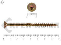 Саморезы Конструкционные, потай Torx, желтый цинк  5.0х 80 мм (200 шт) 
