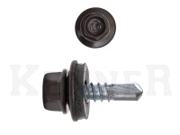 Саморез кровельный 5,5х19 RAL8019, серо-коричневый Kn KENNER (300шт) Фасовка