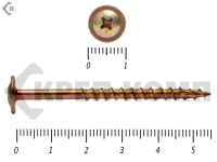 Саморезы с прессшайбой по дереву, Wood-Plate 4.0х55 мм, желтый цинк, HIMTEX (25шт)