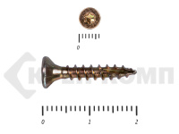 Саморезы Конструкционные, потай Torx, желтый цинк  3.5х 20 мм (100 шт) 