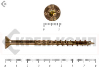 Саморезы Конструкционные, потай Torx, желтый цинк  6.0х 80 мм (200 шт) 