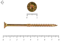 Саморезы Конструкционные, потай Torx, желтый цинк  4.5х 80 мм (20 шт) 