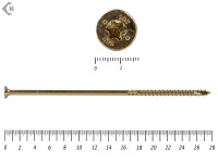 Саморезы Конструкционные, потай Torx, желтый цинк  8.0х280 мм (50 шт) 