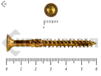 Саморезы Конструкционные, потай Torx, желтый цинк  4.5х 60 мм ПРОФИ HIMTEX (20 шт)