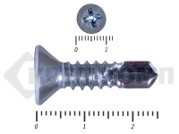 Саморез потай, цинк 6.3 х 25 сверло, DIN 7504P Средняя фасовка (350шт)