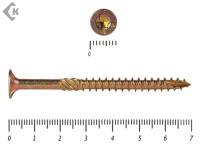 Саморезы Конструкционные, потай Torx, желтый цинк  4.0х 70 мм ПРОФИ HIMTEX (200 шт)