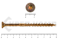 Саморезы Конструкционные, потай Torx, желтый цинк  6.0х 90 мм КРЕП-КОМП (100 шт)
