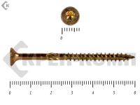 Саморезы Конструкционные, потай Torx, желтый цинк  4.0х 60 мм (20 шт) 