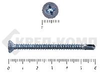 Саморез потай, цинк 4.8 x 60 сверло, DIN 7504P Средняя фасовка (300шт)