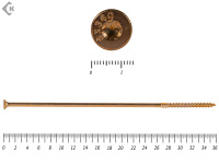 Саморезы Конструкционные, потай Torx, желтый цинк  8.0х360 мм (50 шт) 