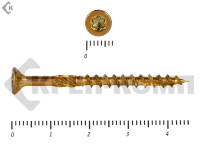 Саморезы Конструкционные, потай Torx, желтый цинк  3.5х 50 мм (20 шт) 