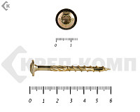 Саморезы с прессшайбой Torx, по дереву, желтый цинк  6.0х 60 мм КРЕП-КОМП (200 шт)