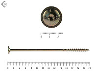 Саморезы с прессшайбой Torx, по дереву, желтый цинк  10х280 мм (25 шт)