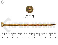 Саморезы Конструкционные, потай Torx, желтый цинк  5.0х100 мм ПРОФИ HIMTEX (10 шт)