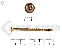 Саморезы с прессшайбой Torx, по дереву, желтый цинк  6.0х 90 мм КРЕП-КОМП (100 шт)