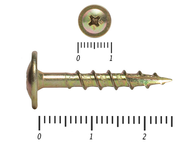 Саморезы с прессшайбой по дереву, Wood-Plate 4х25 мм, БЕЛЫЙ ЦИНК, КРЕП-КОМП (1000 шт)