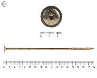 Саморезы с прессшайбой Torx, по дереву, желтый цинк  8.0х340 мм (50 шт)
