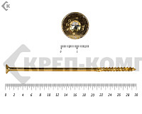 Саморезы Конструкционные, потай Torx, желтый цинк  10х300 мм ПРОФИ HIMTEX (50 шт)
