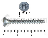 Саморез белый цинк POZY 3х30 (15000шт)