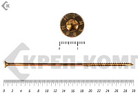 Саморезы Конструкционные, потай Torx, желтый цинк  8.0х300 мм ПРОФИ HIMTEX (50 шт)