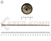 Саморезы с прессшайбой Torx, по дереву, желтый цинк  10х400 мм (25 шт)
