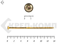 Саморезы с прессшайбой Torx, по дереву, желтый цинк  6.0х140 мм (100 шт)