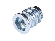 Футорка/втулка мебельная резьбовая с потайным фланцем 6х10х25 ЖЦ КРЕП-КОМП (100шт)