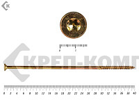 Саморезы Конструкционные, потай Torx, желтый цинк  10х400 мм ПРОФИ HIMTEX (50 шт)