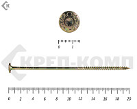 Саморезы с прессшайбой Torx, по дереву, желтый цинк  6.0х200 мм (100 шт)