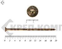Саморезы Конструкционные, потай Torx, желтый цинк  10х200 мм ПРОФИ HIMTEX (50 шт)