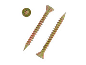 Саморезы по дереву желтые, потай полная резьба ПРОФИ HIMTEX 8.0х240 мм (50 шт)