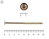 Саморезы с прессшайбой Torx, по дереву, желтый цинк  8.0х160 мм (50 шт)