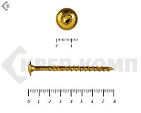 Саморезы с прессшайбой Torx, по дереву, желтый цинк  6.0х 80 мм КРЕП-КОМП (200 шт)