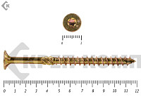 Саморезы Конструкционные, потай Torx, желтый цинк  5.0х120 мм ПРОФИ HIMTEX (10 шт)