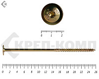 Саморезы с прессшайбой Torx, по дереву, желтый цинк  8.0х260 мм (50 шт)