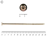 Саморезы с прессшайбой Torx, по дереву, желтый цинк  6.0х280 мм (100 шт)