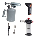 Горелка газовая карандаш с пьезоподжигом, в комплекте с четырьмя насадками для пайки 