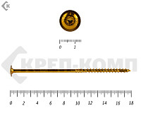 Саморезы с прессшайбой Torx, по дереву, желтый цинк  6.0х180 мм (100 шт)