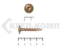Саморезы с прессшайбой Torx, по дереву, желтый цинк  6.0х 40 мм КРЕП-КОМП (200 шт)